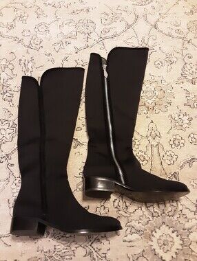 Donald Pliner Nova Black Knee-High Side-Zip Boots